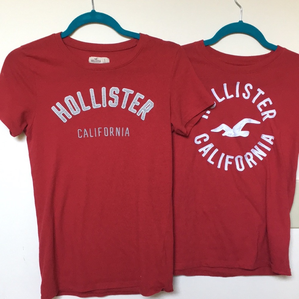 2 Red Hollister shirts